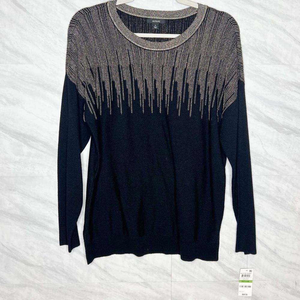 Alfani Knit Long Sleeve Top PL